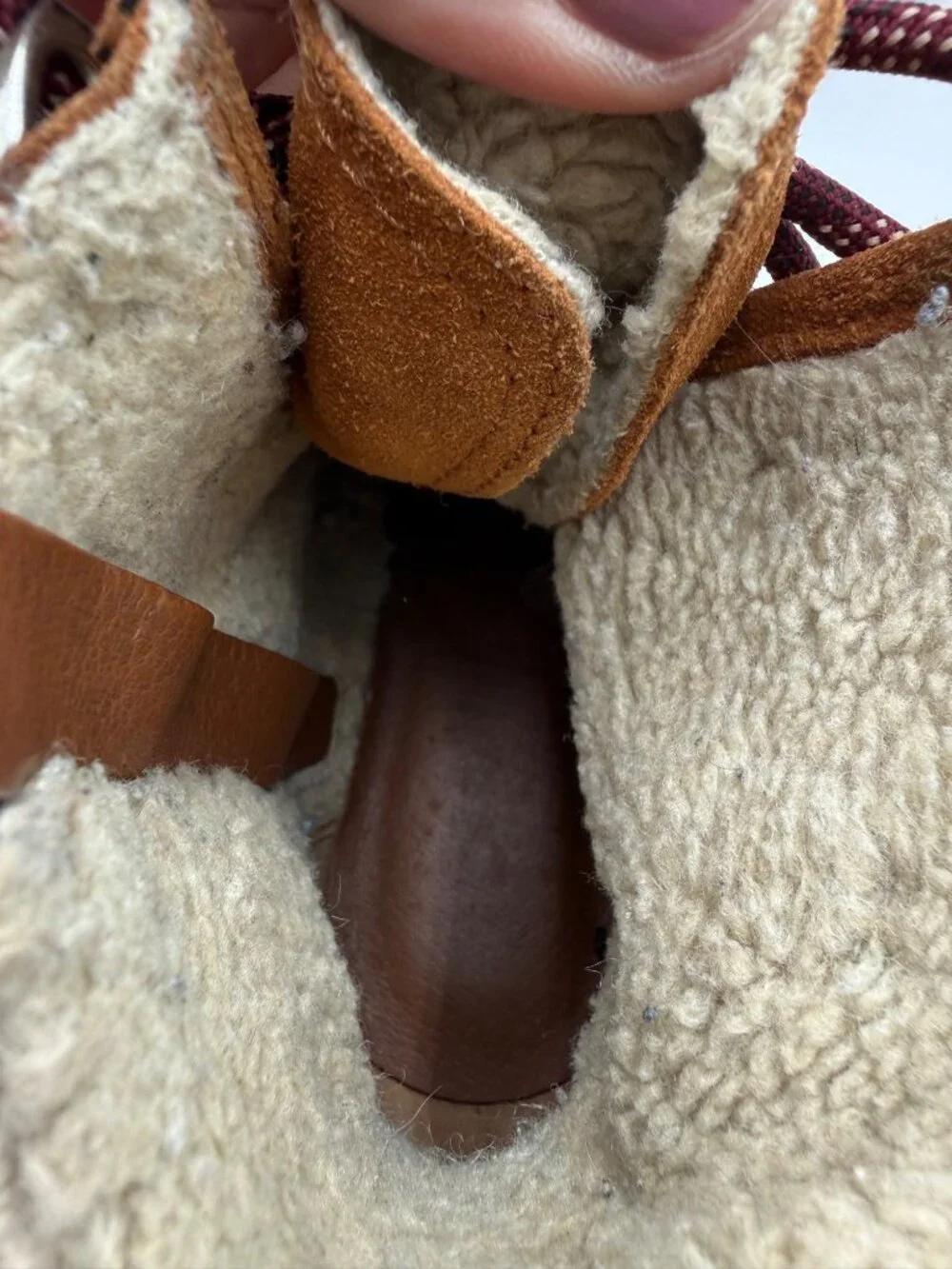 Sam Edelman Suede Lace Up Shearling Lined Hiking Boots Brown Womens 9 Circus